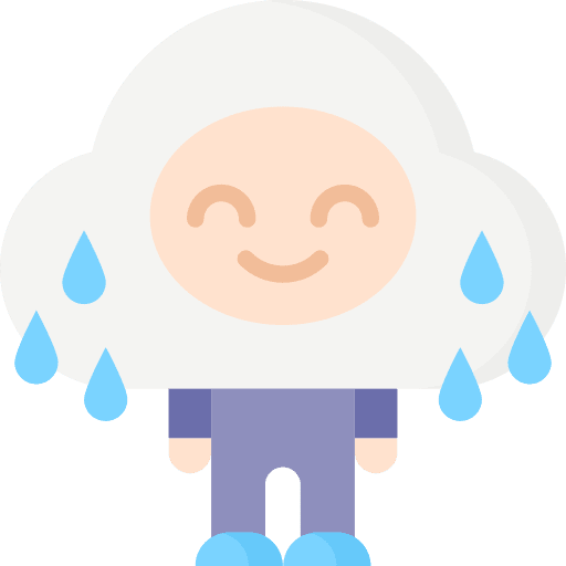 Cloud caucasian child raining icon Cloud caucasian child raining icon