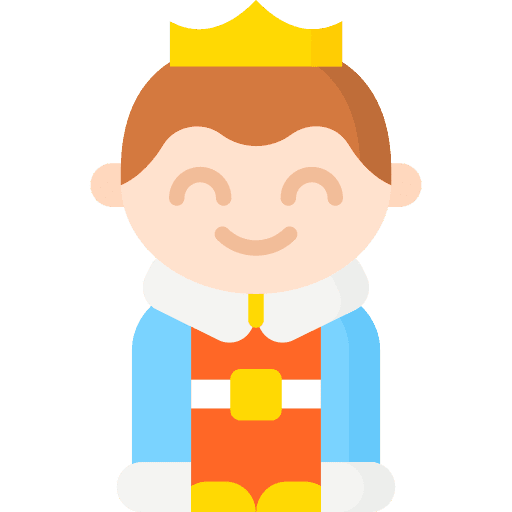 King cape caucasian king icon