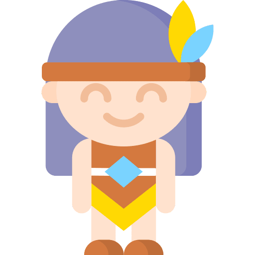 Native indian costume caucasian black hair icon Native indian costume caucasian black hair icon