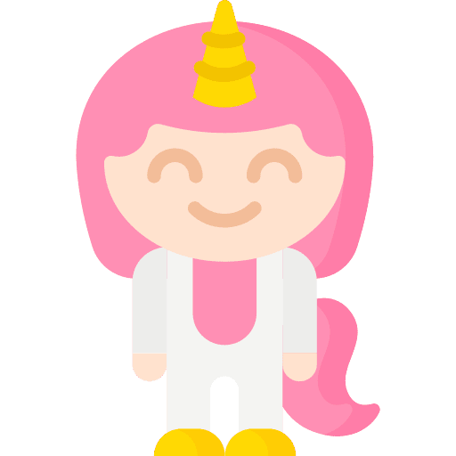 Unicorn kid child pink hair icon Unicorn kid child pink hair icon
