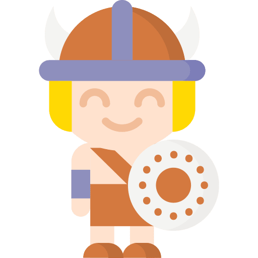 Viking blonde shield girl icon Viking blonde shield girl icon
