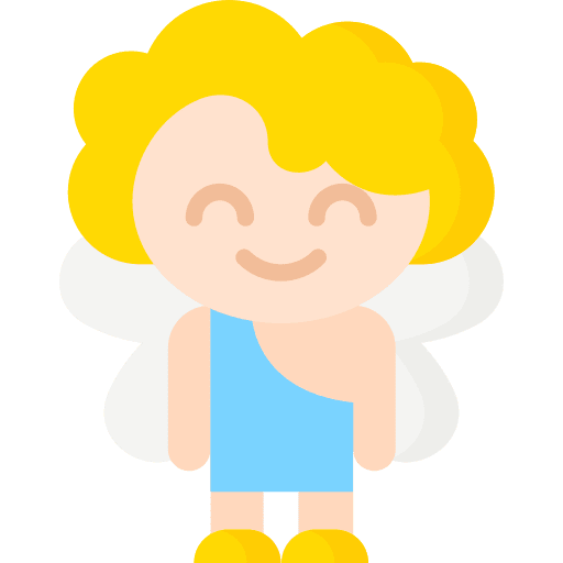 Angel wings caucasian kid and baby icon Angel wings caucasian kid and baby icon