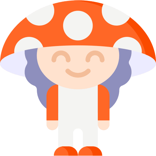 Mushroom costume caucasian black hair icon Mushroom costume caucasian black hair icon