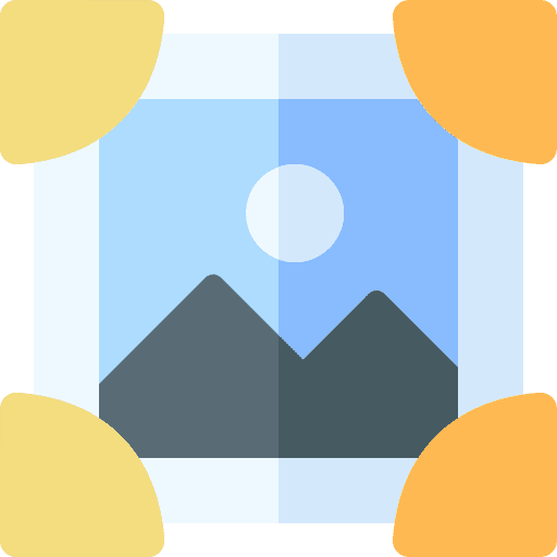 Photo corner landscape decoration icon