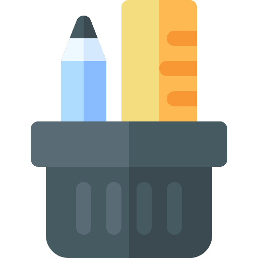 Pencil holder pen school material stationery icon Pencil holder pen school material stationery icon