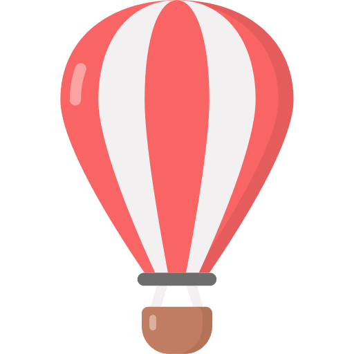 Hot air balloon transportation fly flight icon