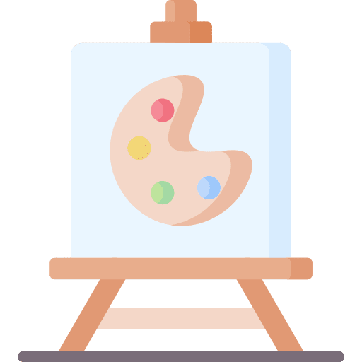 Painting creative drawing easel icon Painting creative drawing easel icon
