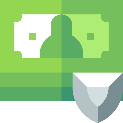 Financial security protection shield icon Financial security protection shield icon
