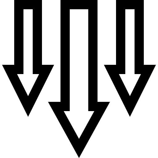 Decrease decrease directional arrows icon