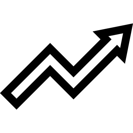 Increase statistics business and finance diagonal arrow icon