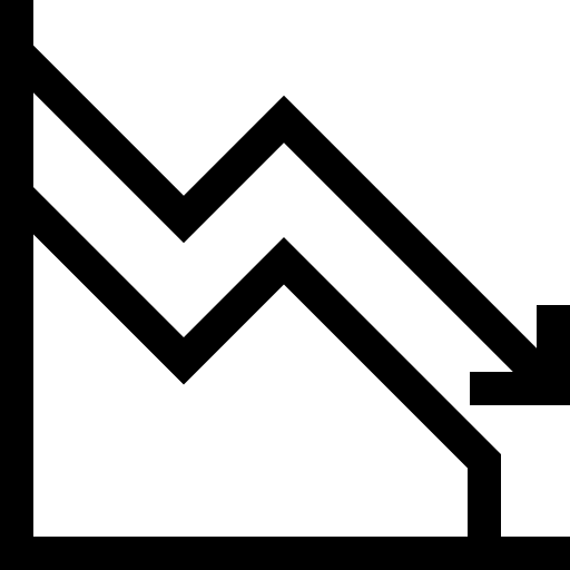 Decrease business and finance bar chart analytics icon Decrease business and finance bar chart analytics icon