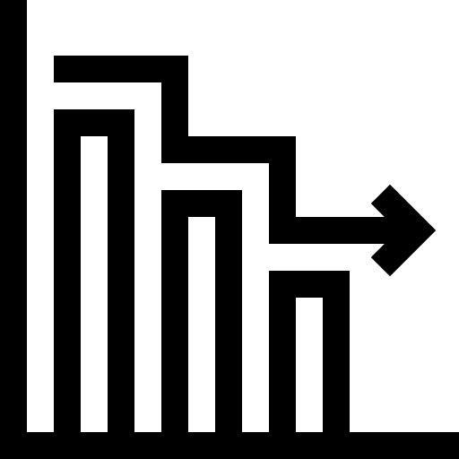 Decrease data analytics sales chart icon Decrease data analytics sales chart icon