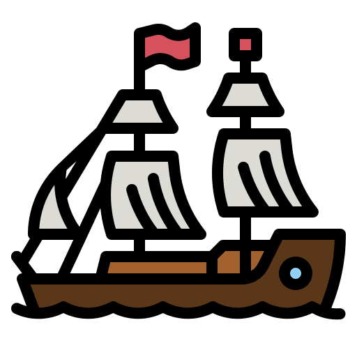 Pirate ship boat vessel transportation icon