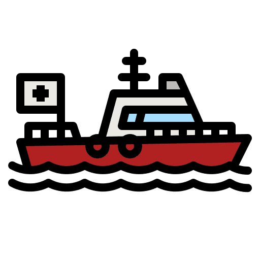 Rescue boat emergency aid sea icon Rescue boat emergency aid sea icon