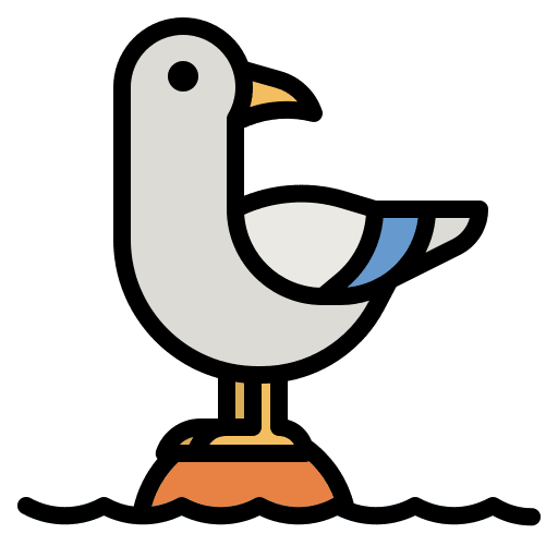 Seagull wing animals beak icon