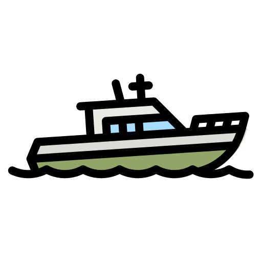 Speed boat travel sea transportation icon