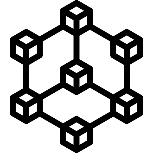 Blockchain cryptocurrency blockchain connection icon
