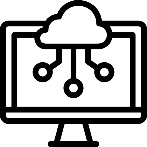 Cloud storage networking computer monitor electronics icon