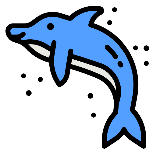 Dolphin fish animals aquatic icon Dolphin fish animals aquatic icon