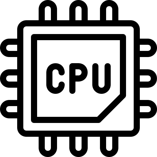 Processor electronics computer technology icon