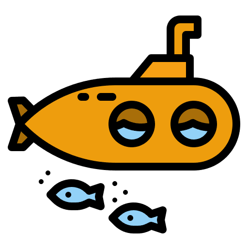 Submarine nautical transportation navigation icon Submarine nautical transportation navigation icon