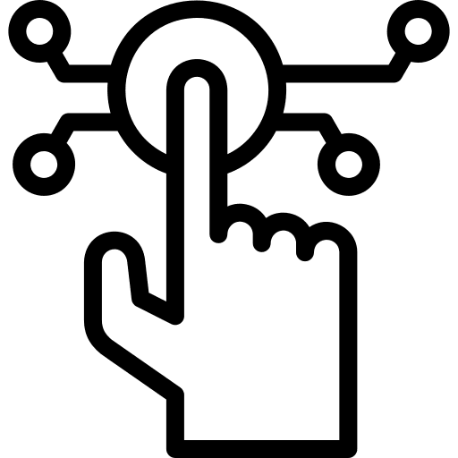 Touch interaction networking hand icon