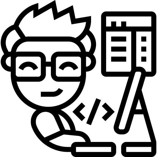 Programmer professions and jobs man developer icon