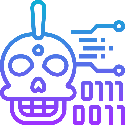 Threat skull cyber security threat icon Threat skull cyber security threat icon