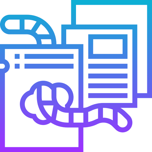 Worm hacking security malware icon Worm hacking security malware icon