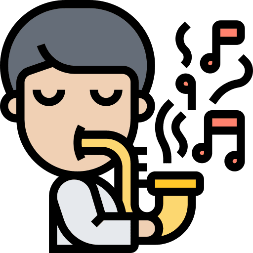 Musician orchestra professions and jobs blues icon