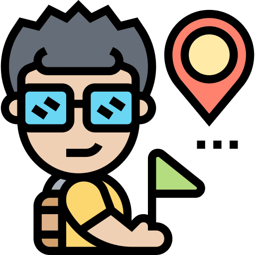 Tour guide user professions and jobs journey icon