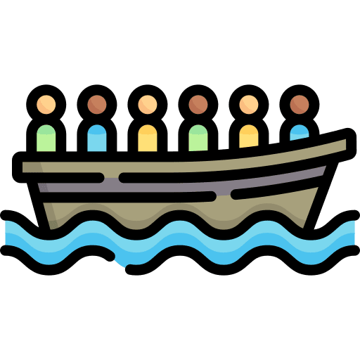 Boat illegal emigration miscellaneous icon