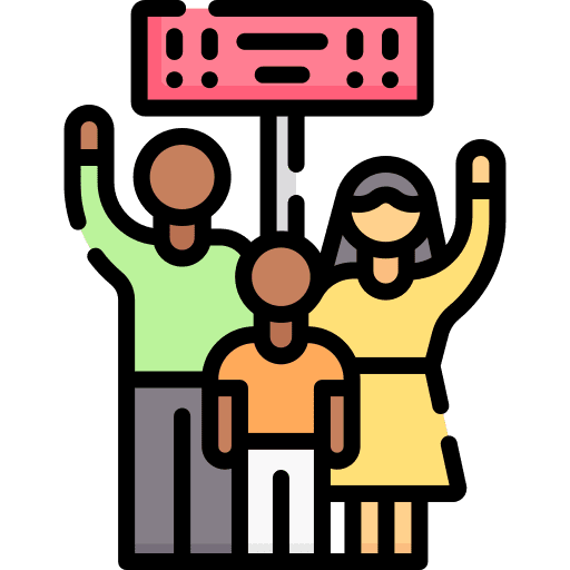 Demonstration banner protester demonstrator icon