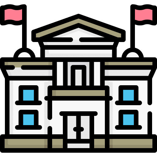 Embassy government authority building icon