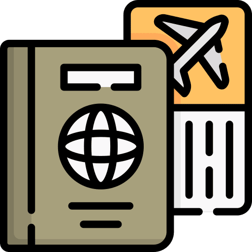 Passport passage holidays transportation icon