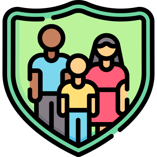 Shield security people secure icon