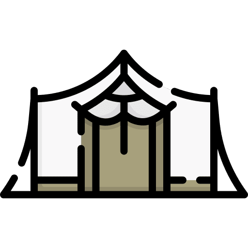 Tent summer camp hospital refugee icon