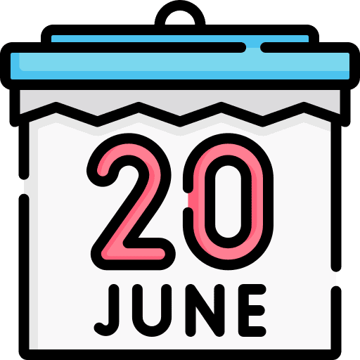 World refugee day june calendar time and date icon
