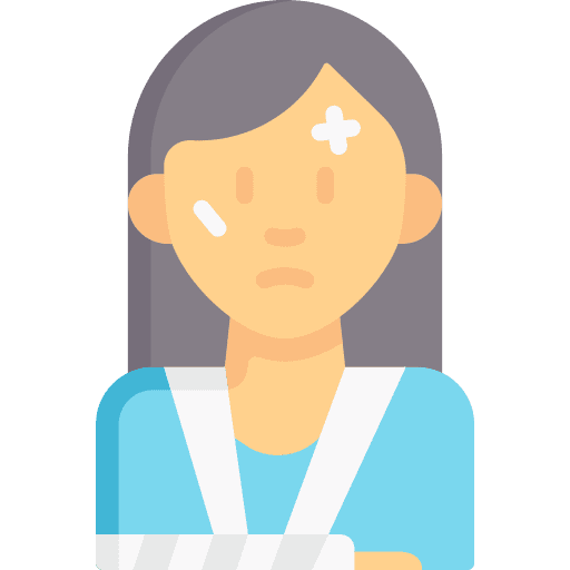 Casualties woman healthcare and medical broken arm icon