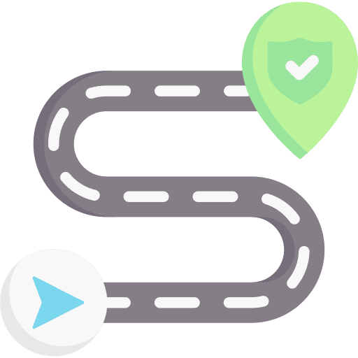 Emigration path shield pin icon