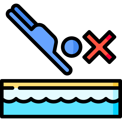 No diving prohibition forbidden swimming pool icon