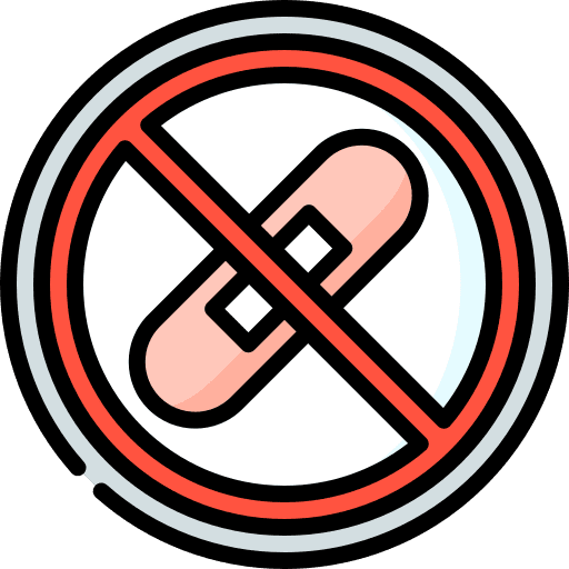 No open wounds signaling forbidden not allowed icon