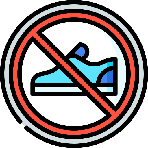 No shoes not allowed sign forbidden icon