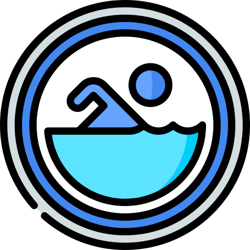 Swim allowed signaling sign icon