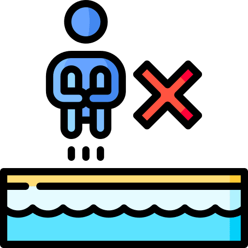 No jumping prohibition not allowed swimming pool icon No jumping prohibition not allowed swimming pool icon