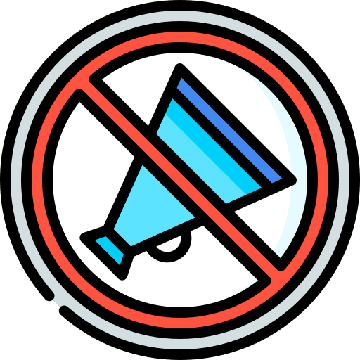 No shouting prohibition no shouting signaling icon No shouting prohibition no shouting signaling icon