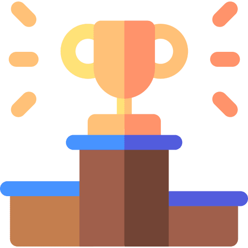 Podium trophy award sports and competition icon