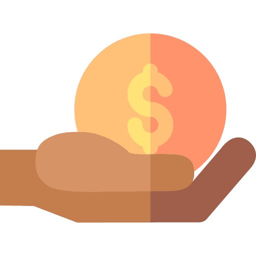 Reward business and finance hand dollar icon