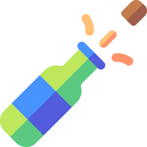 Uncork party bottle champagne icon Uncork party bottle champagne icon