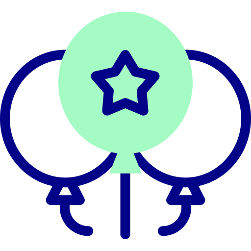 Balloons star festivity celebration icon Balloons star festivity celebration icon